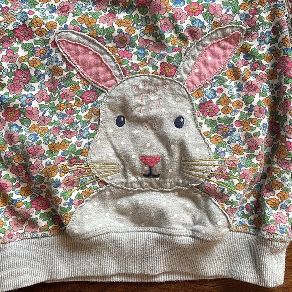 Mini Boden & Design History Toddler sweater sweatshirt bunny flower tutti frutti - Picture 2 of 5